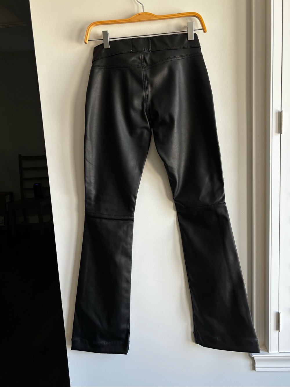 REVICE Black Faux Leather Flare Jeans
